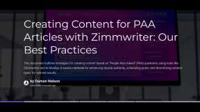 Which is Better? PAA or Topical Authority Prompting in Zimmwriter Bulk-WritingArticles