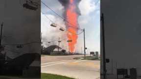 Texas Pipeline Explosion Fire Caught On Camera