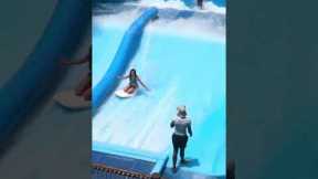 Surf Pool Lifeguard Catches Her Wipeout