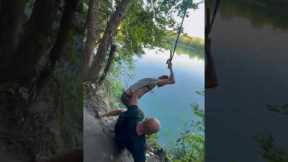 Funny Rope Swing Fail Puts Dad In The Lake