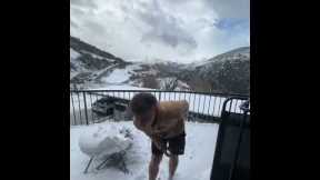 Man Kicks Table Instead Of Snow