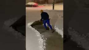 Man Makes Quick Work Of Driveway Snow