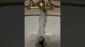 Tap Forms Tower Of Ice In Sink
