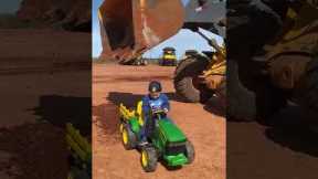Boy's Toy Tractor Loaded by Real Digger