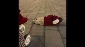 Child Pretends To Be Hit By Toy