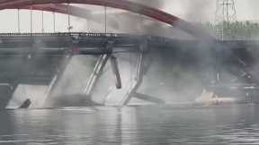 Fire Causes Shocking Bridge Collapse In China