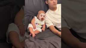 Baby Chilling With Dad In Beauty Face Mask