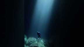 Freediver Films Descent To Ocean Floor