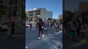 Crossing The Street During A Marathon