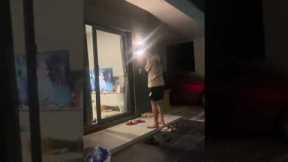 Walked into the glass door