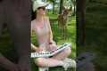 Girl Mesmerises Deer With Piano Song
