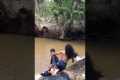 Couple Fail To Jump, Slip Instead